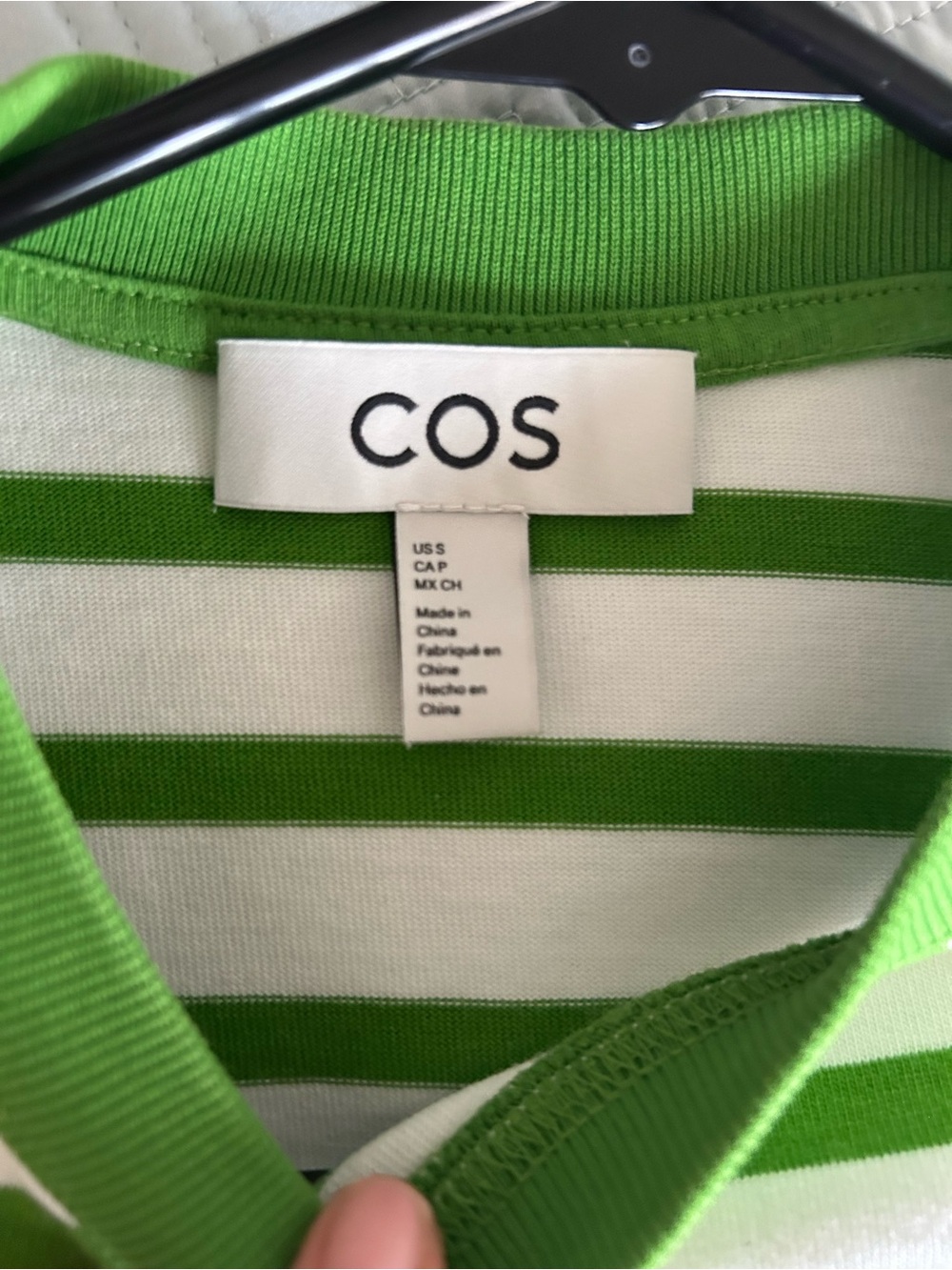 COS Kids Bright Green & White Striped Crewneck Tee